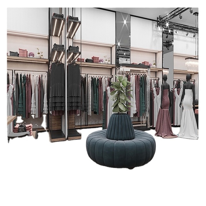 Promotion Metal Zara Clothing Store Racks Display Glass Clothing Rack For Boutique Clothes Display Rack