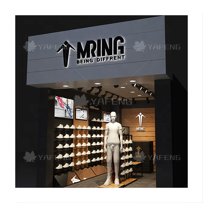 Factory Direct Salemetal Clothing Store Display Rack Led Light Custom Iron Wood Clothing Display Rack Shoe Store Rack