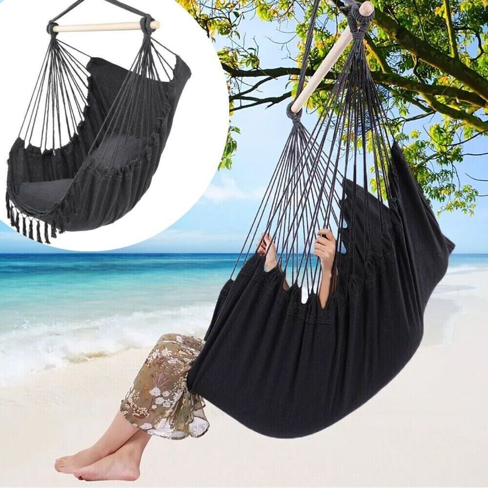 Black sand Beach seaside hammock outdoor camping Large space portable hammock aerial yoga hammock