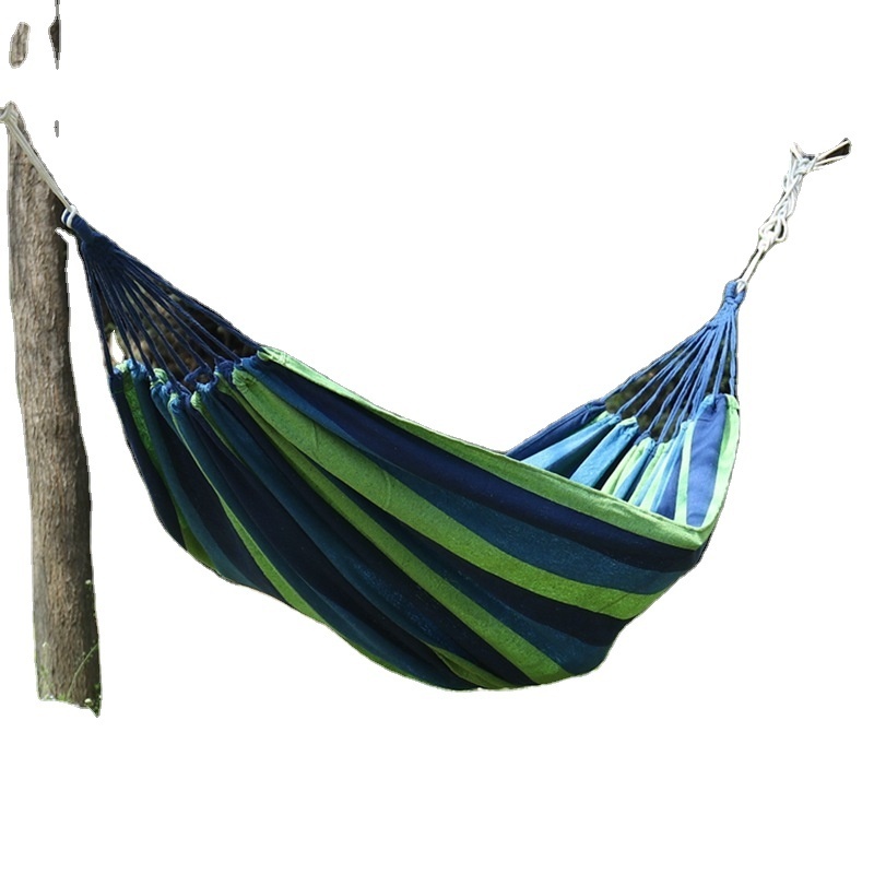 Outdoor camping single hammock, thickened canvas high load-bearing hammock, courtyard children's swing entertainment