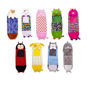 Cute cartoon animal anti kick sleeping bag, children's pillow sleeping bag integrated, universal sleeping bag for boys and girls