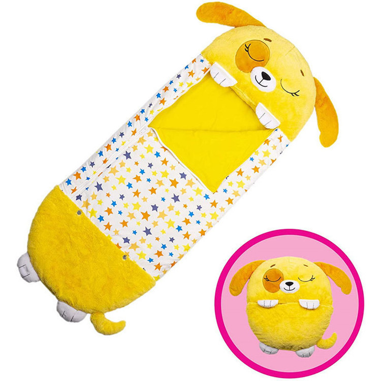 Cute cartoon animal anti kick sleeping bag, children's pillow sleeping bag integrated, universal sleeping bag for boys and girls