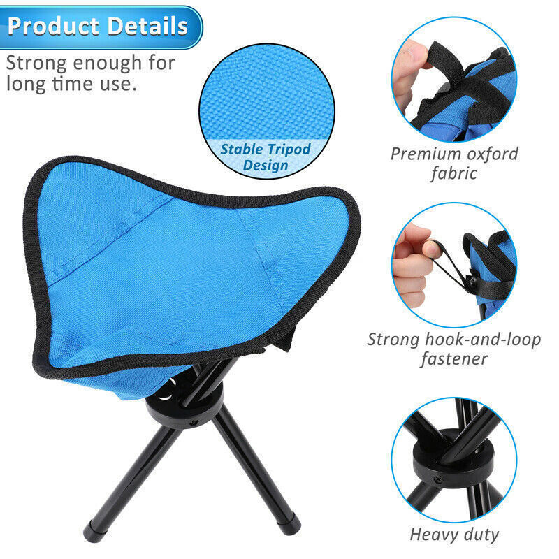 Portable folding stool Tripod chair Travel fishing camping folding seat folding low profile camp chair