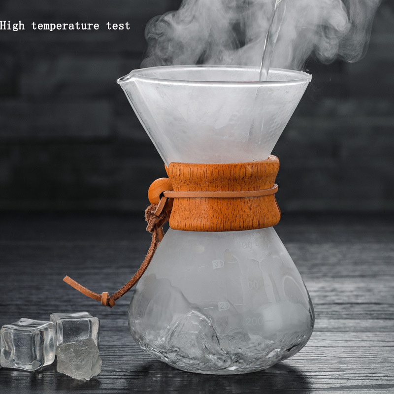 Hot new products 2019 400ml borosilicate hand coffee maker carafe tea coffee pot set pour over glass tea pots filter