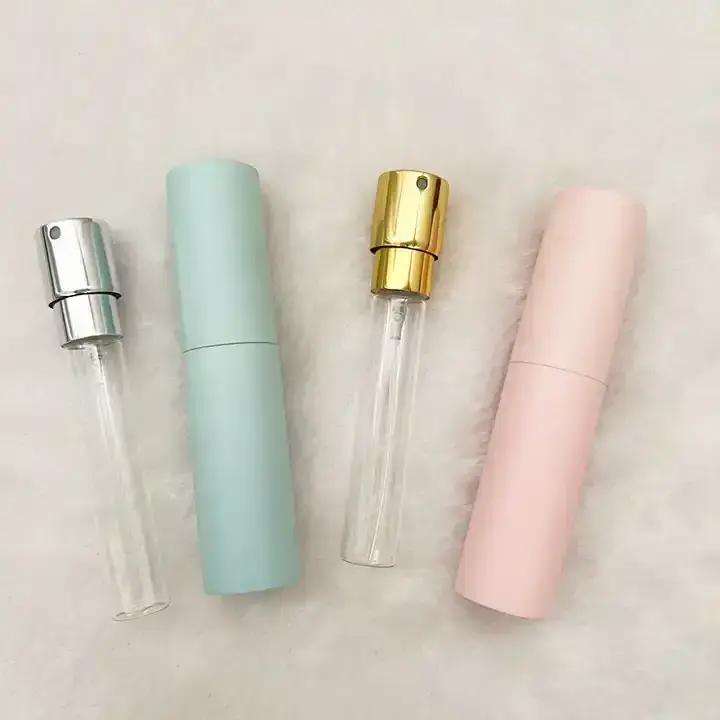 Matte Iridescent Round Luxury Premium Quality Empty Glass Perfume Fragrance Travel Bottle For Eau De Perfume