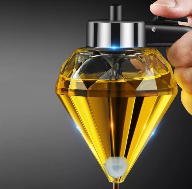 Hot sale Diamond-shaped Soy sauce vinegar flavoring bottle Kitchen Seasoning Bottle Glass Honey Dispenser Jar Vinegar Dispenser