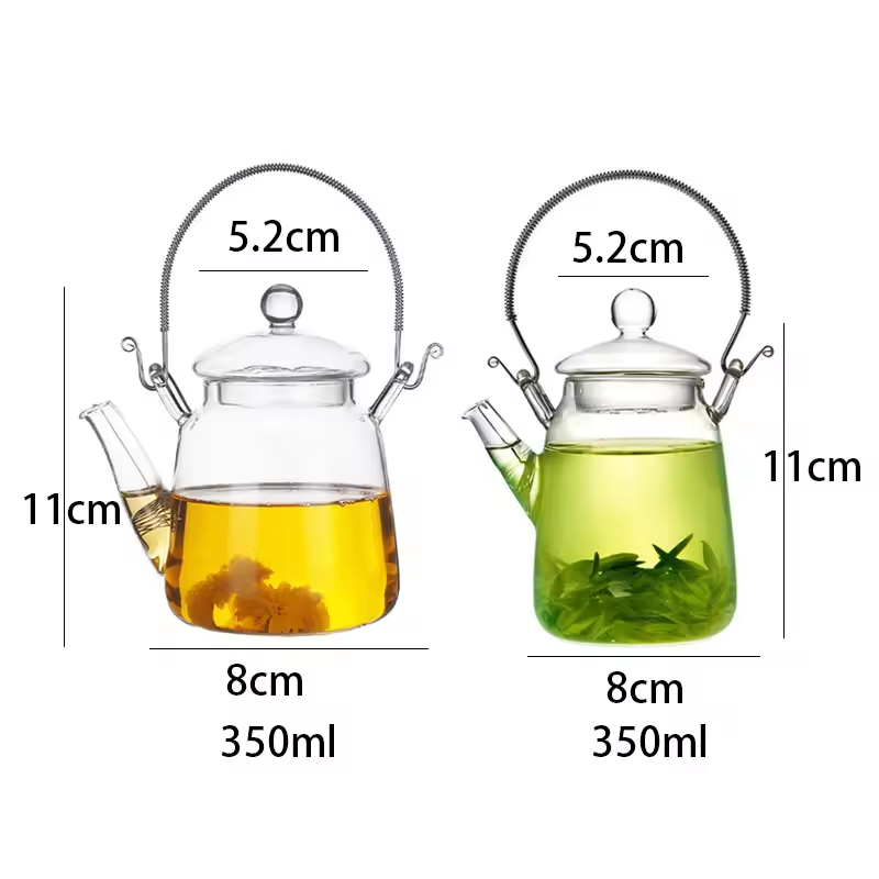 Beautiful Glass kettles and teapots coffee and tea pot tea pots in bulk with iron hanging  girder