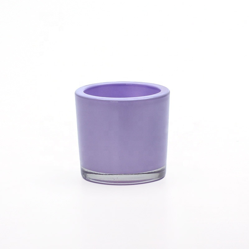 Unique small colored glass candle jar, round glass jars for candle