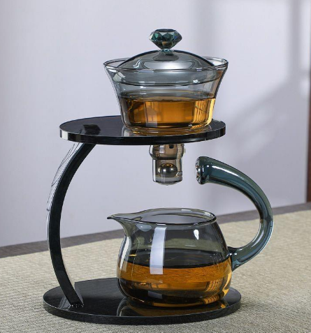 Lazy Person Clear Kettle Semi-Automatic Magnetic Teapot Chinese Kung Fu Tea Maker Set Glass Tea Pot