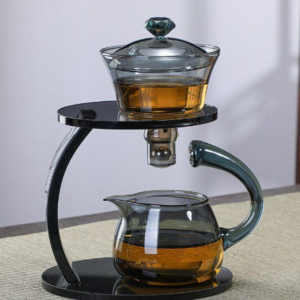 Lazy Person Clear Kettle Semi-Automatic Magnetic Teapot Chinese Kung Fu Tea Maker Set Glass Tea Pot