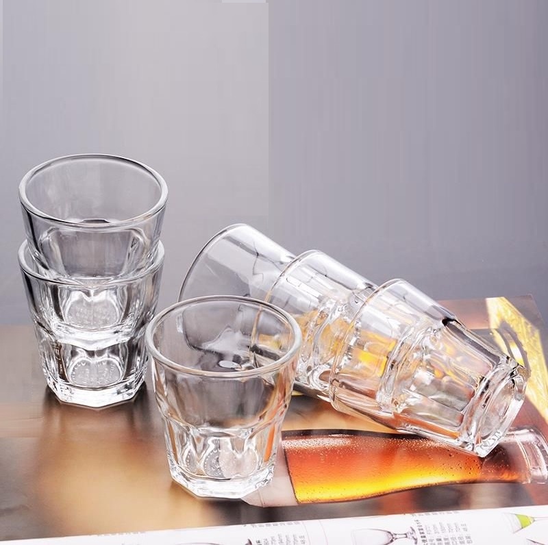 Customized Style Tempered Glass Octagonal Mug Beer Glass Whisky Cup