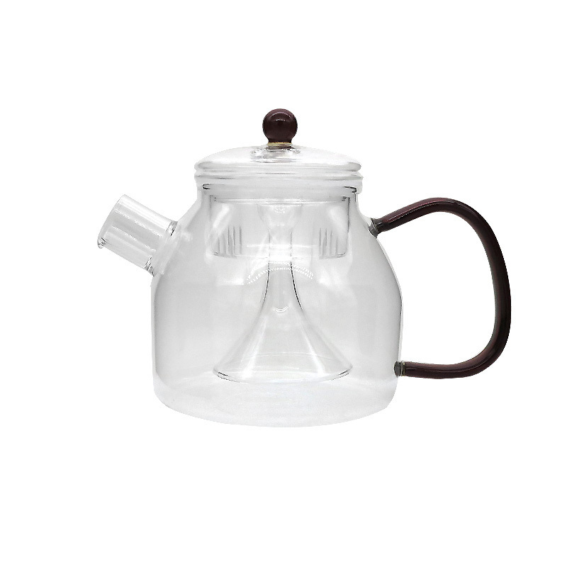 High Borosilicate Glass Teapot with Strainer Clear Multiple Heat Resistant Glass Tea Maker Stovetop Safe Tea Kettle