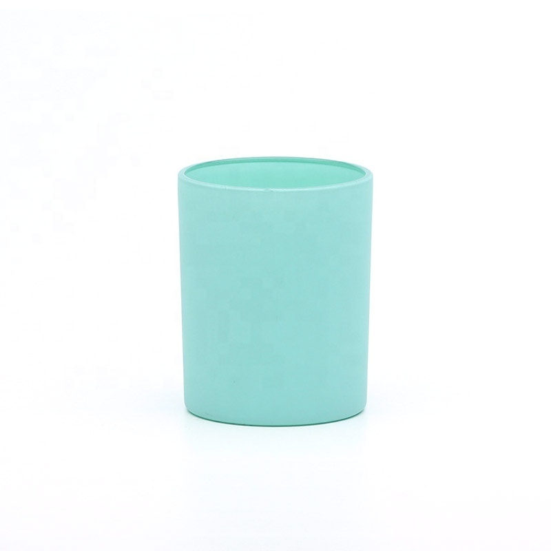 Unique small colored glass candle jar, round glass jars for candle