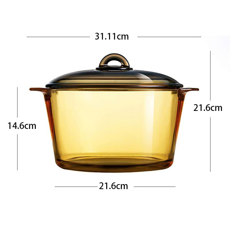 wholesale 2L 3L 5L HBG Brown Clear Heat Resistant Soup Cooking Pot