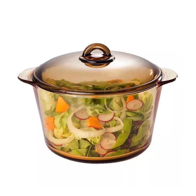 wholesale 2L 3L 5L HBG Brown Clear Heat Resistant Soup Cooking Pot