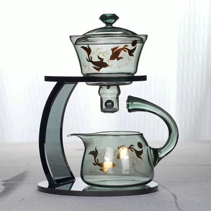 Palace lantern Shape Tea Set Magnetic Water Crystal Teapot Suit with filter for Home Office Reception Tea Set