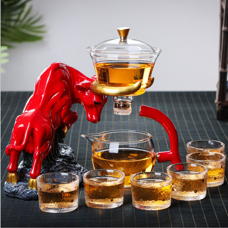 Chinese kongfu tea pot set heat water heater pot self-watering resistant glass tea pot with strainer