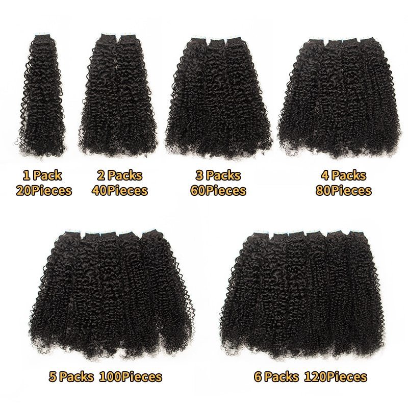 Wholesale Jerry Curly Cambodian Human Tape ins Hair Extension Raw Virgin Cuticle Aligned Tape in hair Extensions 100human hair