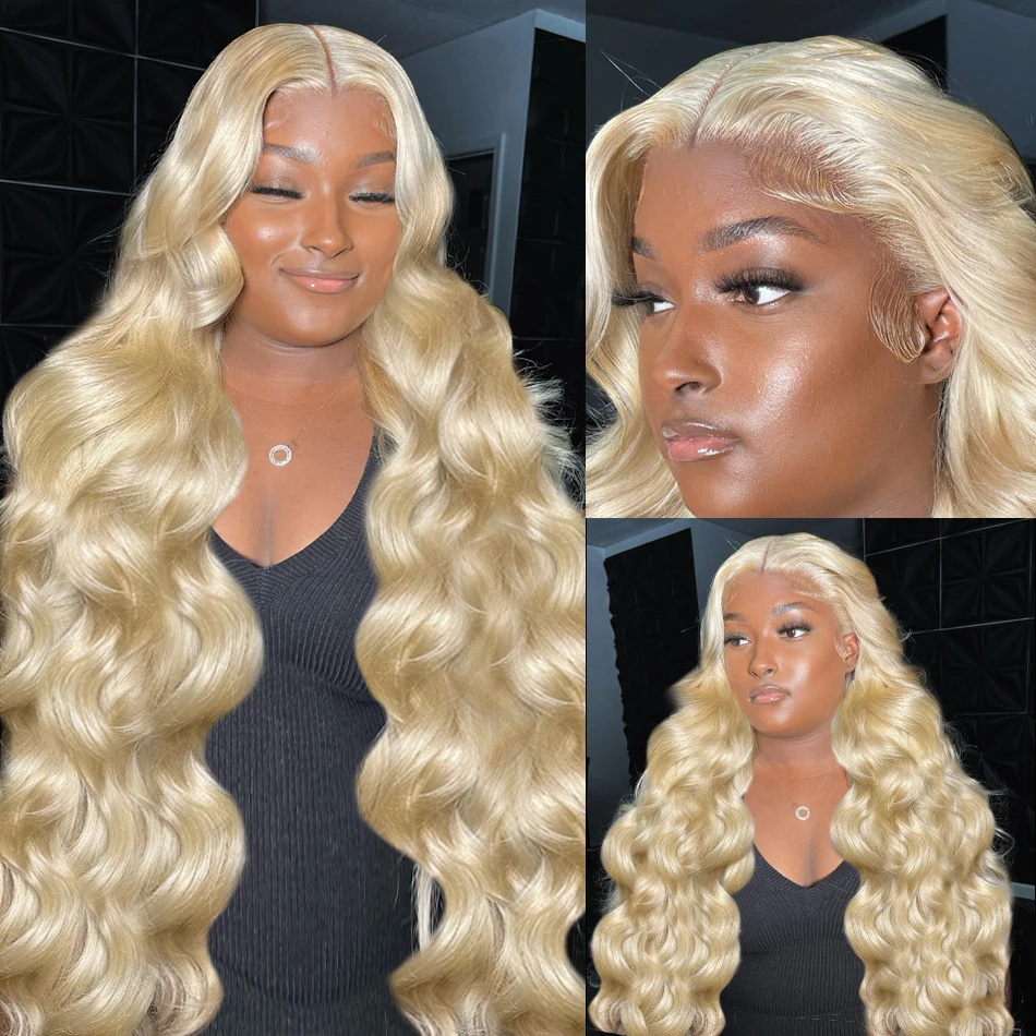 613 Blonde Hd Full Lace Wigs Raw Virgin Human Hair Pre Plucked Body Wave Indian Hair Wigs 13x4 13x6 Hd Human Hair Lace Front Wig