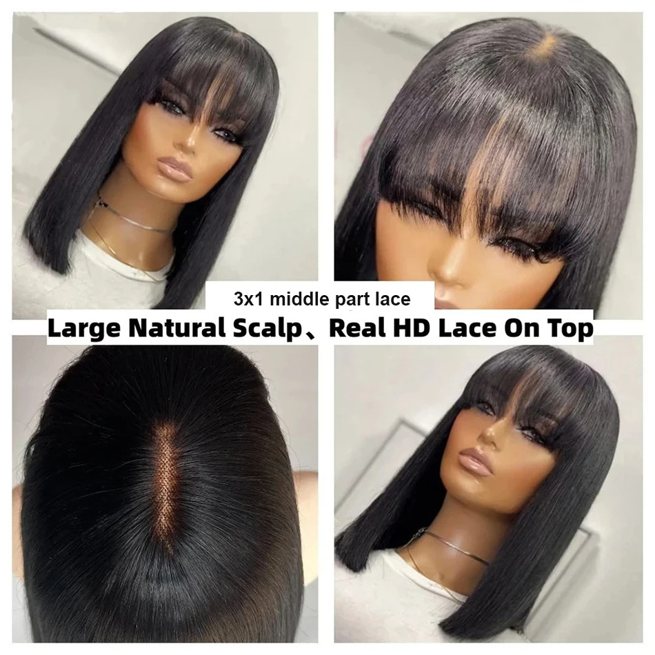 Factory Cheap 3x1 Short Double Drawn Vietnamese Raw Hair Lace Front Wigs Vietnam Hair Bone Straight Bob Wigs for Black Women