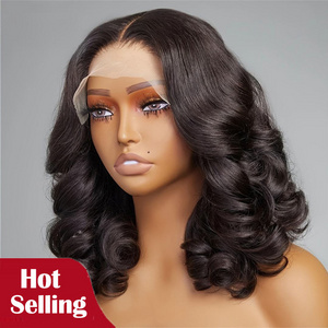 Wear Go Glueless Short Bob Wigs 4x4 HD Lace Closure Bob Wig Body Wave 180% Denisity Body Wave Lace Front Wigs Human Hair