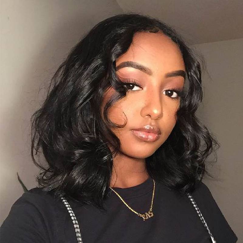 Wear Go Glueless Short Bob Wigs 4x4 HD Lace Closure Bob Wig Body Wave 180% Denisity Body Wave Lace Front Wigs Human Hair