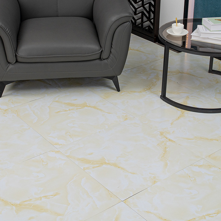 DIY Vinyl Flooring Minimalist Modern Style White Marble Peel and Stick Floor Tiles Environmentally Friendly PVC Flooring Glue