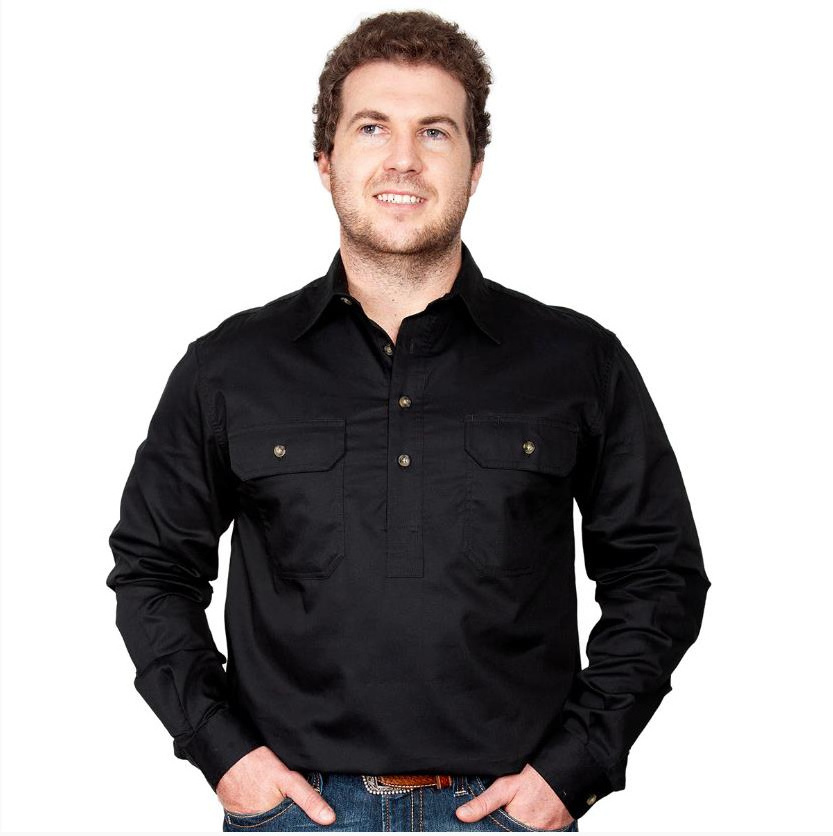 Customization Breathable Plus Size Farmers Double Pockets Shirts Cotton Up Custom Button Down Shirt Men Workshirt