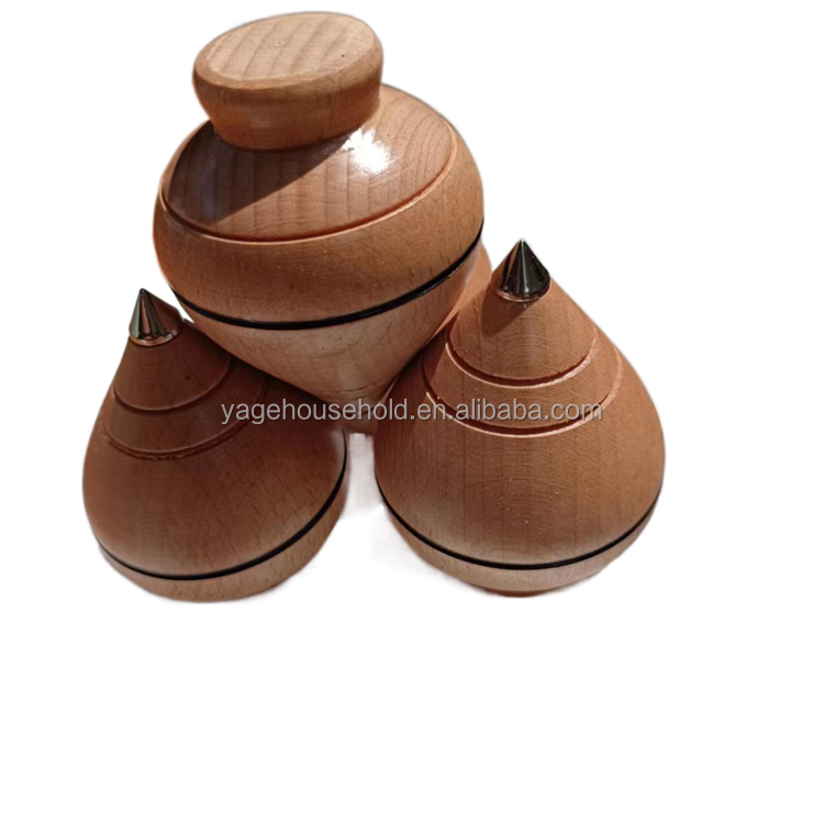 Beech wood children's rotating spinning top Children's toys Wooden crafts Children's wooden gyroscope toys