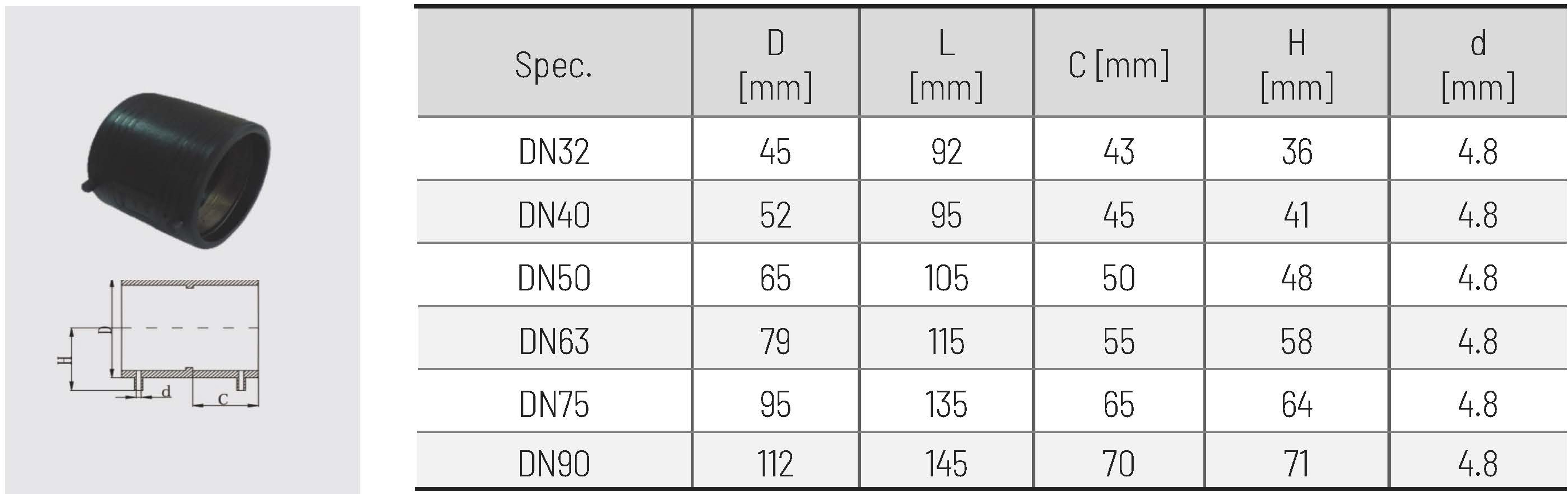 YAGENE HDPE water pipe fittings Equal Coupler Hdpe Couplers Electrofusion Coupling Pe100 tee elbow threaded