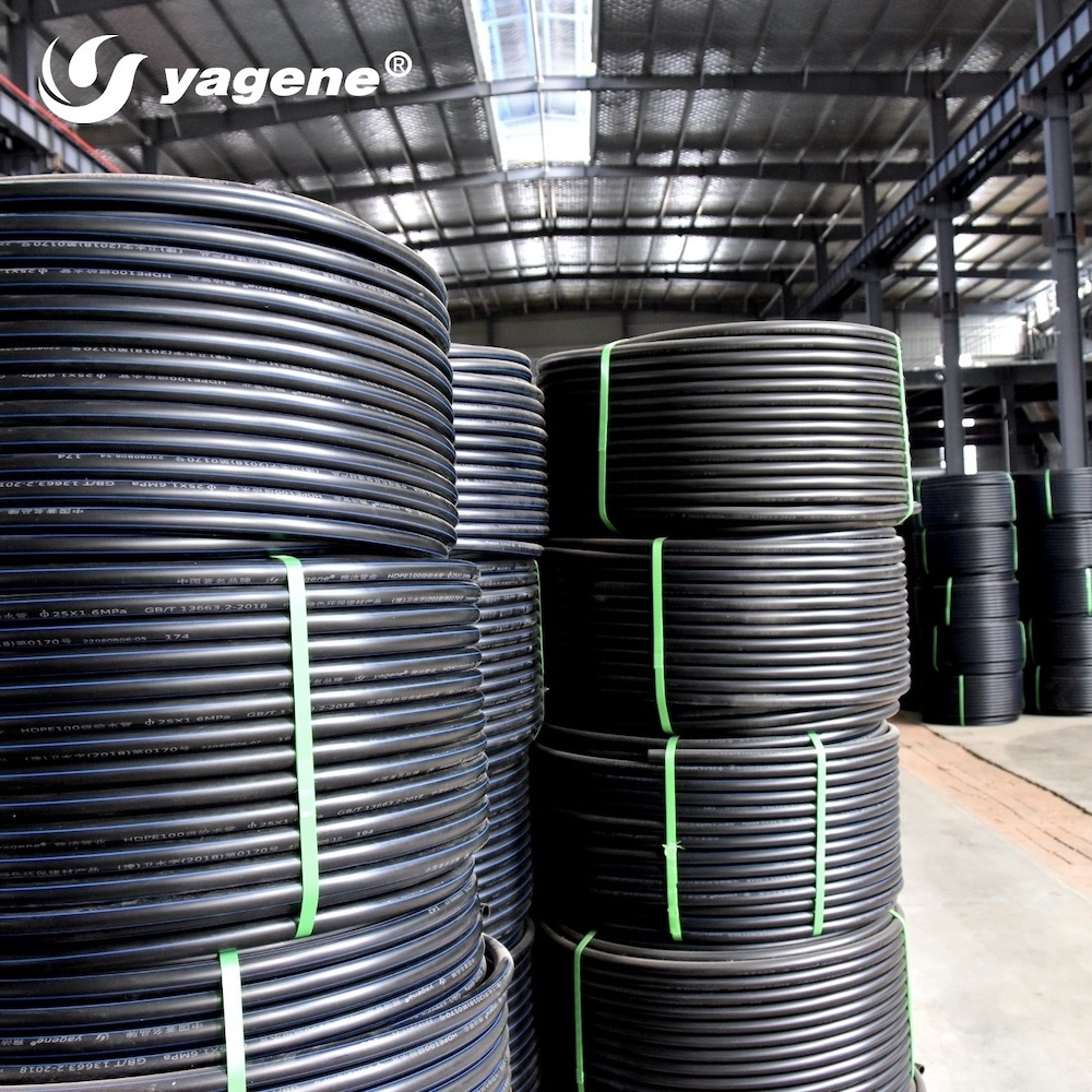 YAGENE PE100 high density polyethylene pipe HDPE pipe DN20mm DN32mm hdpe water pipe