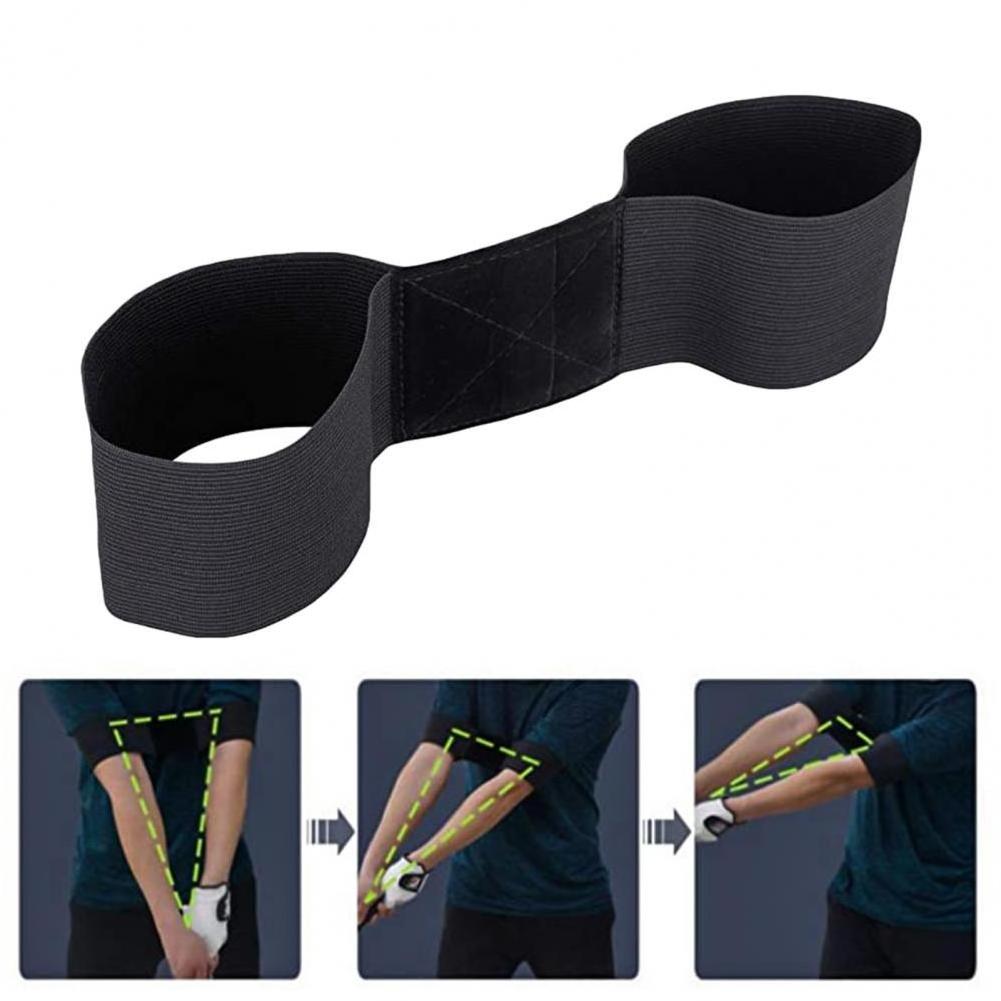 Golf Hand Posture Corrector Belt Elastic Band Arm Motion Correction Belt Portable Golf Swing Trainer Aid Golf Swing Arm Band