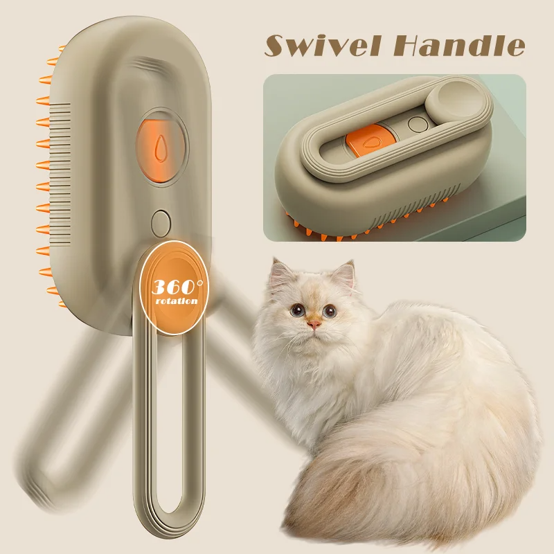 New 3-In-1 Steamy Pet Cat Brush Cleaner Vapor Kids' Toy Animal unisex cat grooming brush with steam Hair Brush for Cats