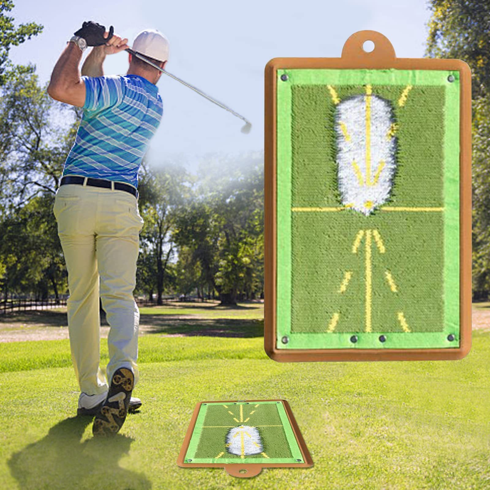 Golf Training Aid for Swing Correction Divot Board Golf Swing Trainer Instant Feedback Outdoor Indoor Golf Practice Mats