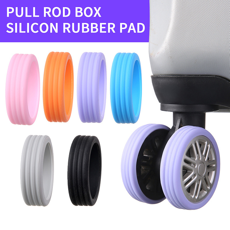 8Pcs Silicone Travel Luggage Caster Shoes With Silent Sound Suitcase Wheels Protection Cover Trolley Box Casters Cover Accessory