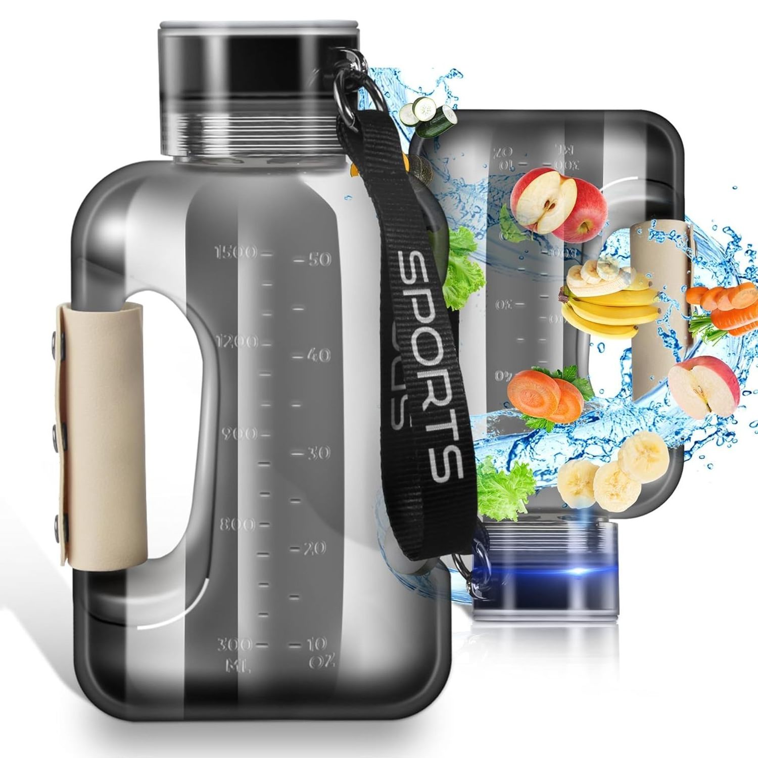 2100ppb Hydrogen Rich Concentration H2 Hydrogen Water Bottle Portable Sports Hydrogen Water Generator with SPE/PEM Technology