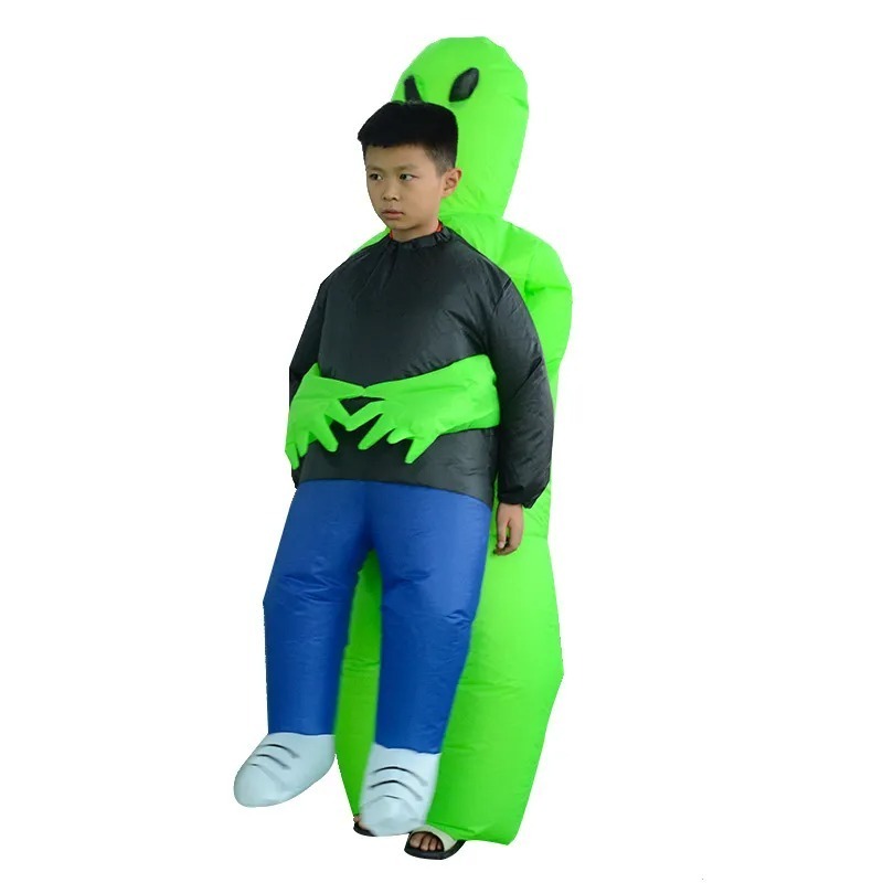 Manufacturers supply new ghost hugger green ghost alien costume Halloween party performance clothes spoof ET alien inflatable