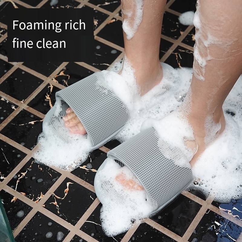 Factory Feet Cleaner Washer Bathroom Foot Scrubber Spas Massage Exfoliating Cleaning Slipper Silicone Shower Foot Scrubber