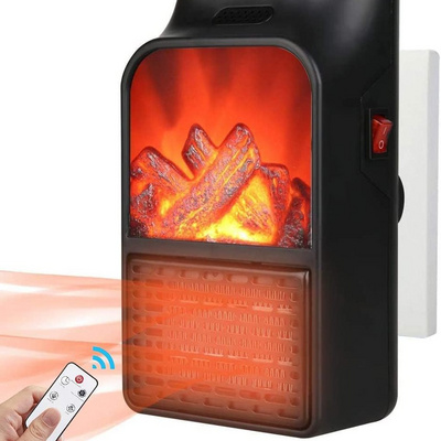 Mini Portable Fan Office Bedroom Electric Fireplace Heater 3D Flame Heater Home Desktop Heater