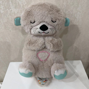 Wholesale Custom Cute Otter Plush Animal Toys Bear Breathing Toy Beaver Sleeping Music Light Plush Toy For Kids