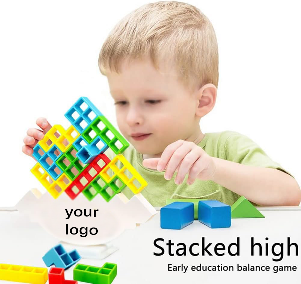 48pcs Balance Stacking Toys Perfect Stack Attack Block Puzzle Game Board Team Tower Game Stacking Blocks Balance Game for Kids