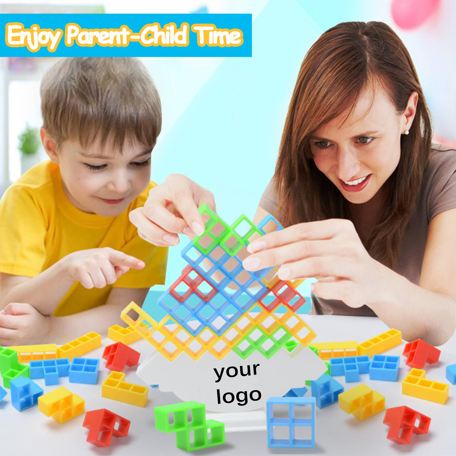 48pcs Balance Stacking Toys Perfect Stack Attack Block Puzzle Game Board Team Tower Game Stacking Blocks Balance Game for Kids