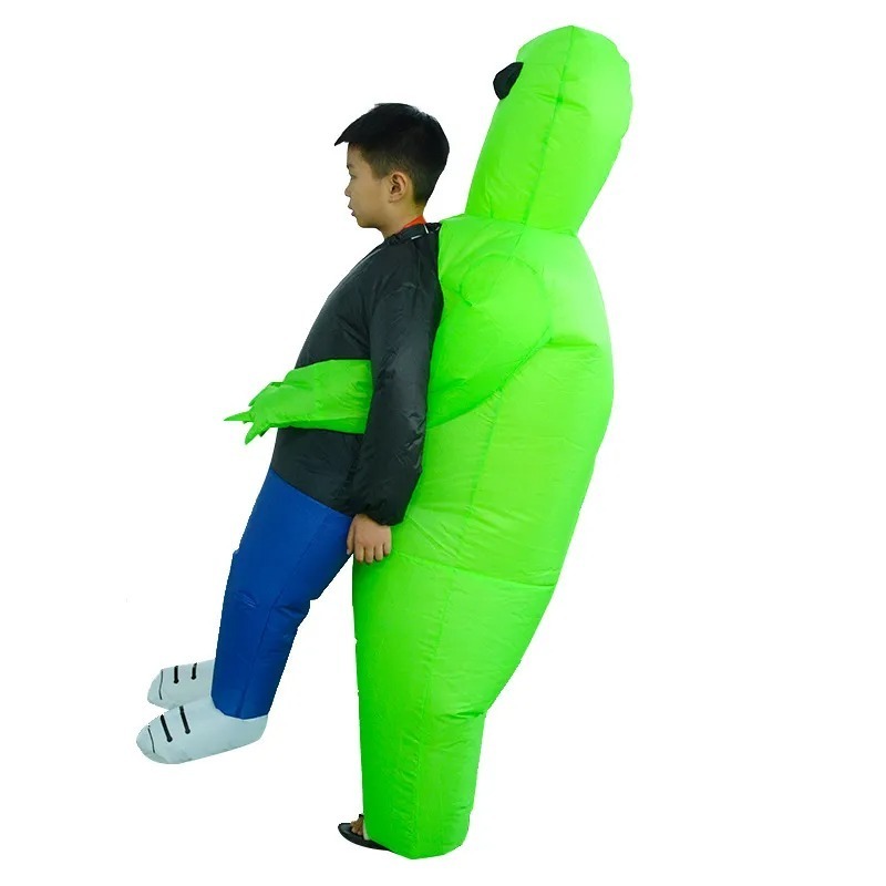 Manufacturers supply new ghost hugger green ghost alien costume Halloween party performance clothes spoof ET alien inflatable