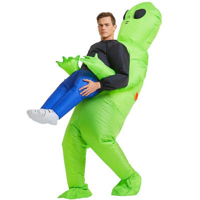 Manufacturers supply new ghost hugger green ghost alien costume Halloween party performance clothes spoof ET alien inflatable