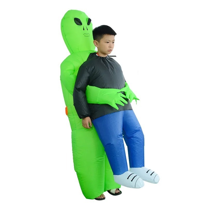 Manufacturers supply new ghost hugger green ghost alien costume Halloween party performance clothes spoof ET alien inflatable