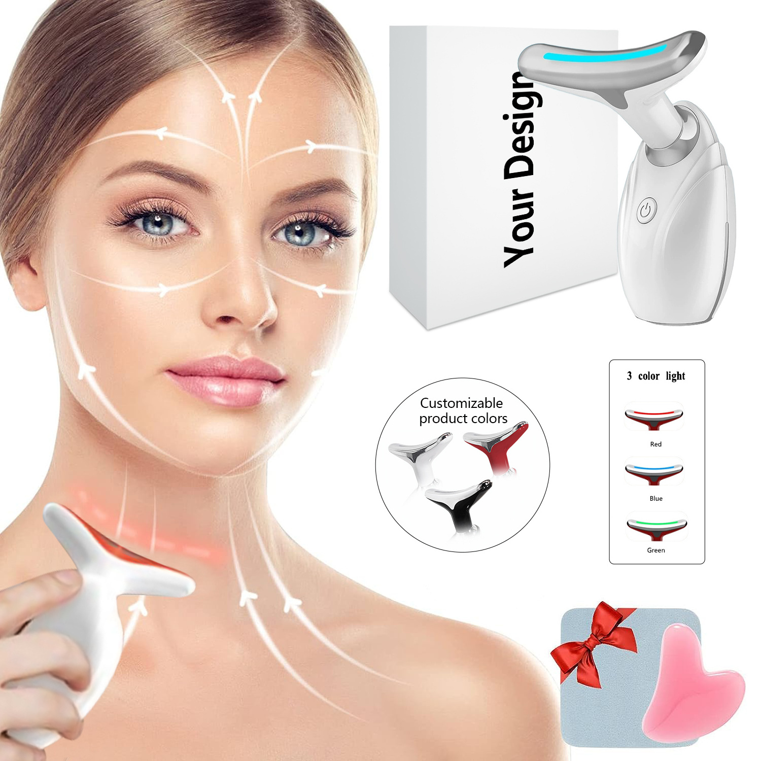 face & neck lift massage machine facial neck beauty device skin rejuvenation ems face and neck lifting massager