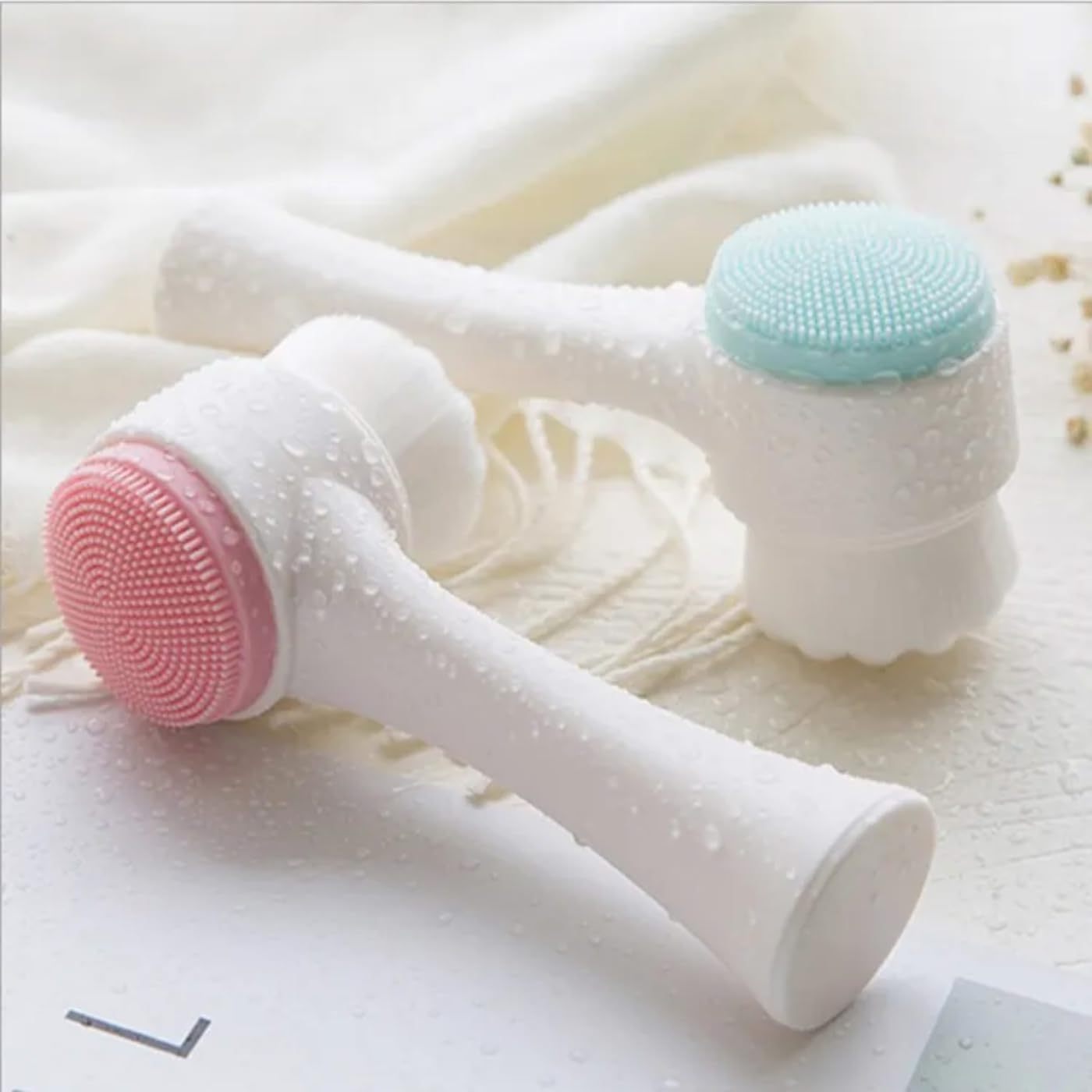 Double-sided Facial Cleansing Brush Silicone Face Skin Care Tool Facial Massage Cleanser Brush Makeup Remover Brush Beauty Tools