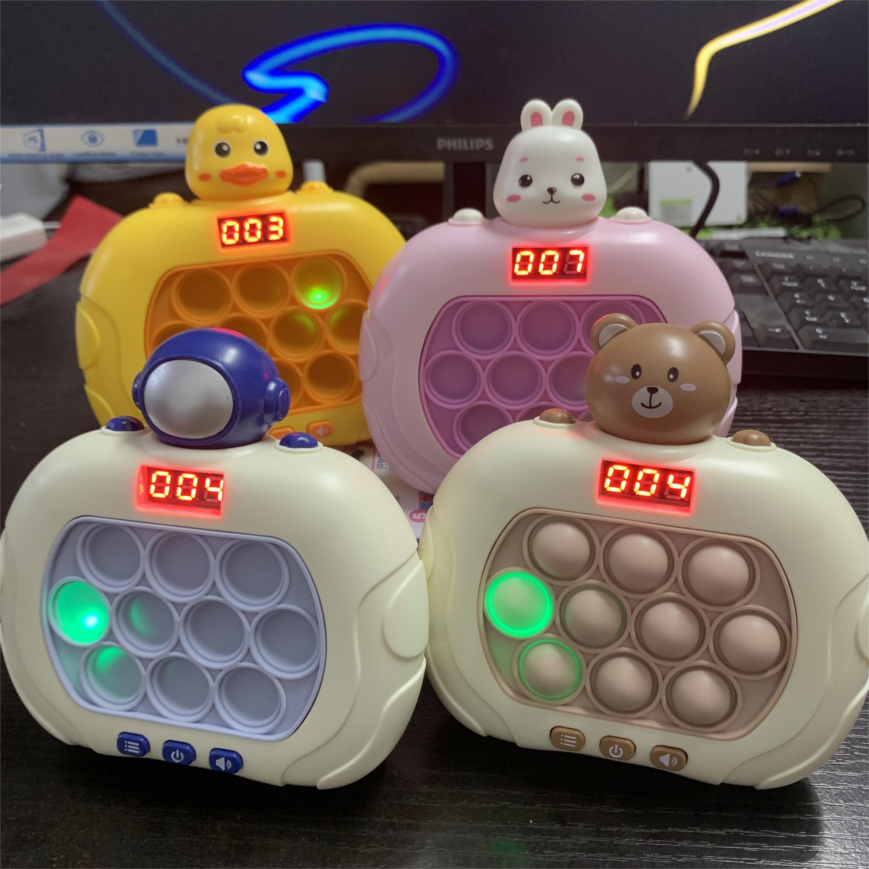 2024 new quick pop light up console game fast push it fidget toy quick push bubble pop puzzle electronic game