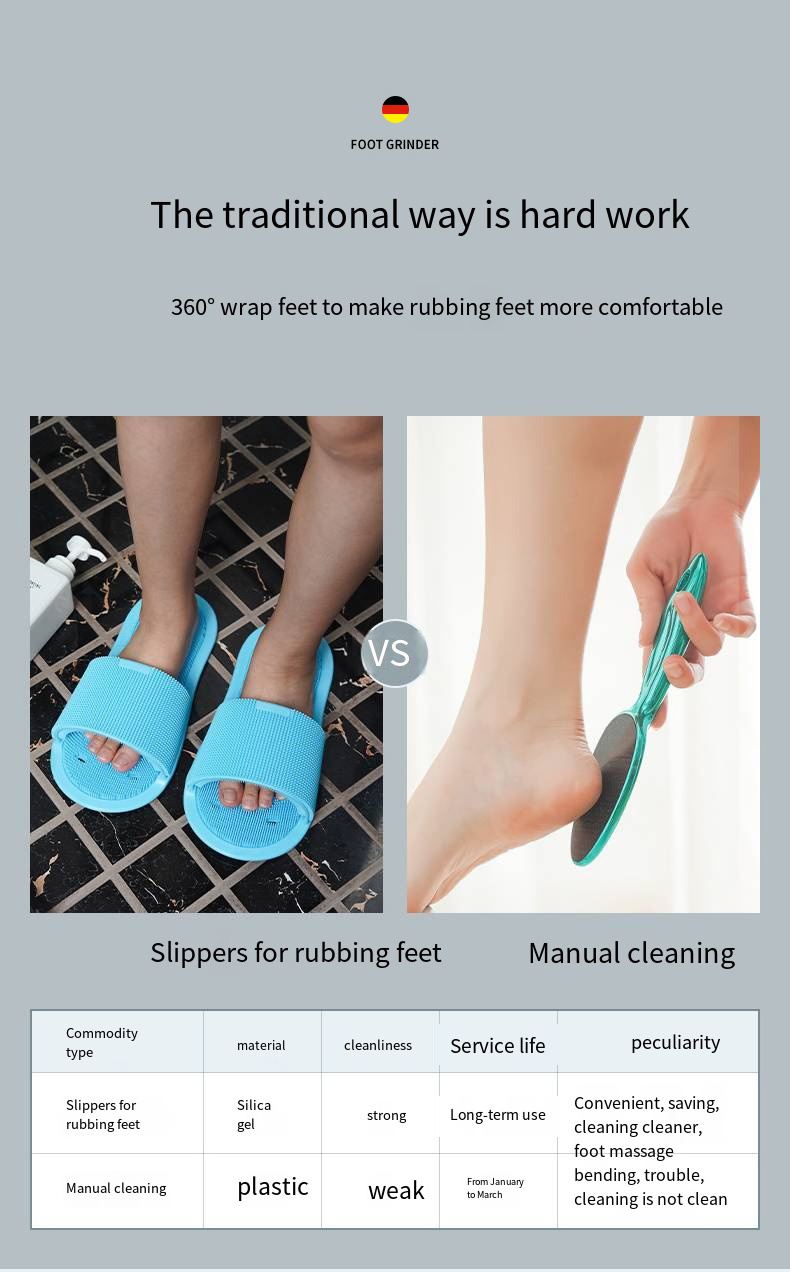 Non-Slip Suction Cups Feet Cleaner Washer Brush Personal Exfoliating Foot Massage and Cleaning Silicone Shower Foot Scrubber