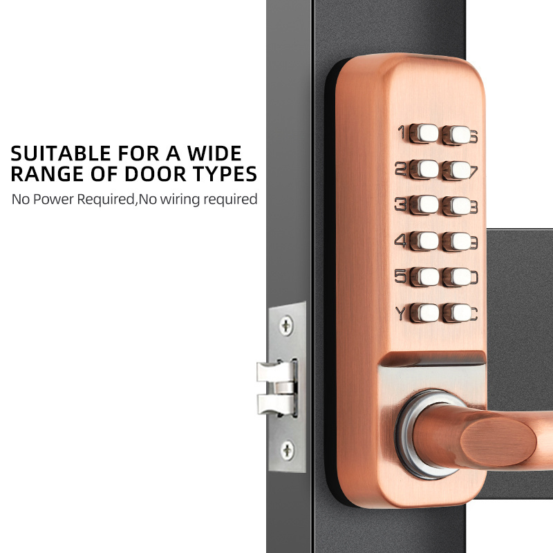 Double Sided Password No Power Supply Outdoor Iron Courtyard Fence Door Digital Mechanical Button Password Door Lock